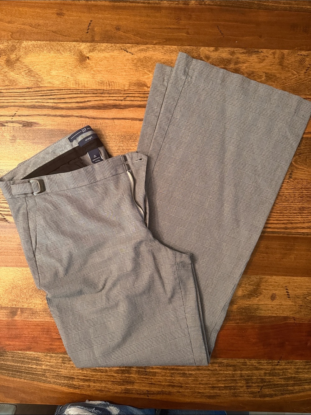 GAP Women's Gray Glen Plaid Straight Leg Pants